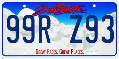 SD license plate 99RZ93