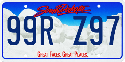 SD license plate 99RZ97