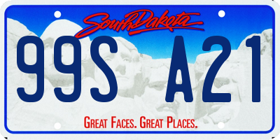SD license plate 99SA21