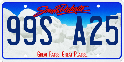 SD license plate 99SA25