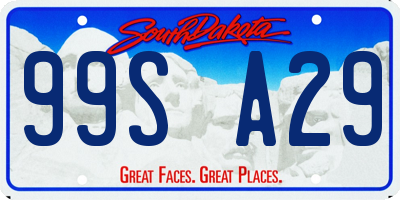 SD license plate 99SA29
