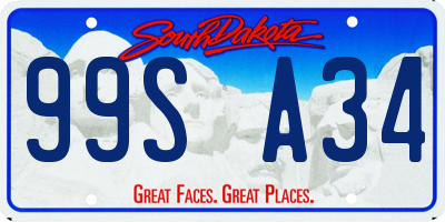 SD license plate 99SA34