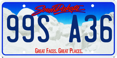 SD license plate 99SA36