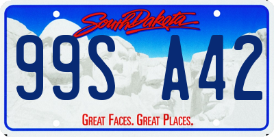 SD license plate 99SA42