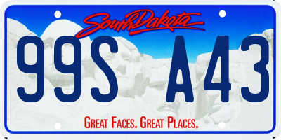 SD license plate 99SA43