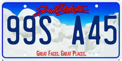 SD license plate 99SA45