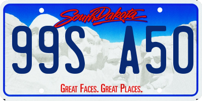SD license plate 99SA50
