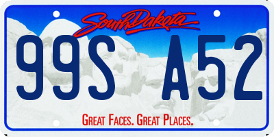 SD license plate 99SA52