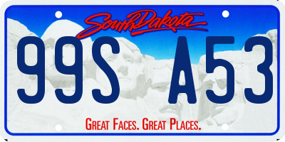 SD license plate 99SA53