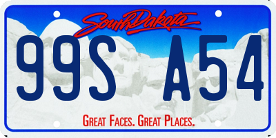 SD license plate 99SA54