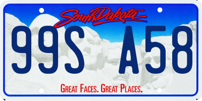 SD license plate 99SA58