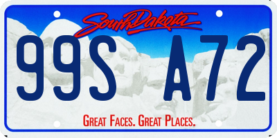 SD license plate 99SA72