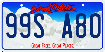 SD license plate 99SA80