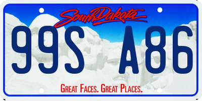 SD license plate 99SA86