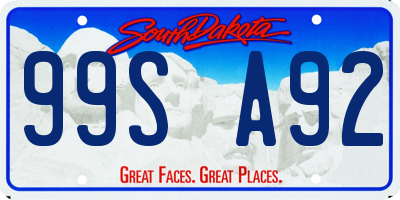 SD license plate 99SA92