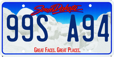 SD license plate 99SA94