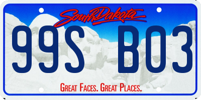 SD license plate 99SB03