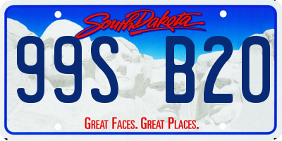 SD license plate 99SB20