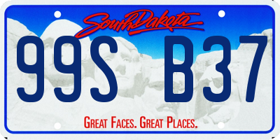 SD license plate 99SB37