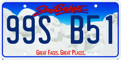 SD license plate 99SB51