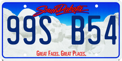 SD license plate 99SB54