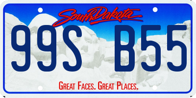 SD license plate 99SB55