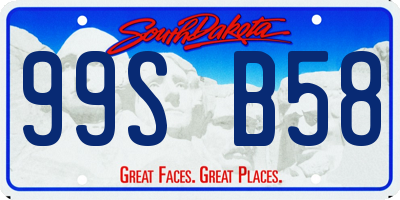 SD license plate 99SB58
