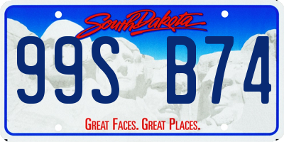 SD license plate 99SB74