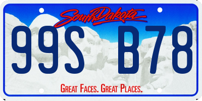 SD license plate 99SB78
