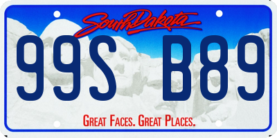 SD license plate 99SB89