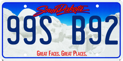 SD license plate 99SB92