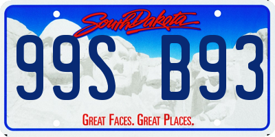 SD license plate 99SB93