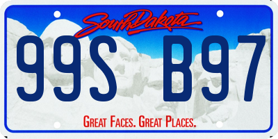 SD license plate 99SB97