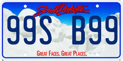 SD license plate 99SB99