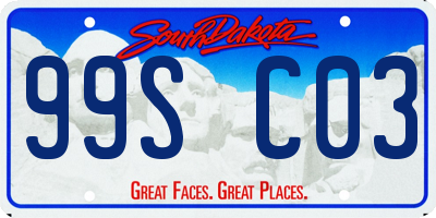 SD license plate 99SC03