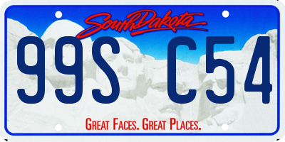 SD license plate 99SC54