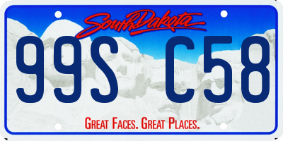 SD license plate 99SC58