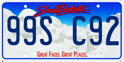 SD license plate 99SC92
