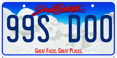 SD license plate 99SD00