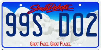 SD license plate 99SD02