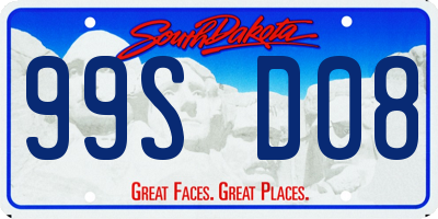 SD license plate 99SD08