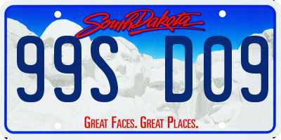 SD license plate 99SD09