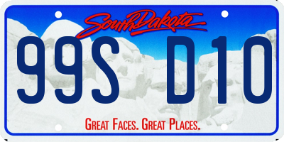 SD license plate 99SD10