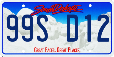 SD license plate 99SD12