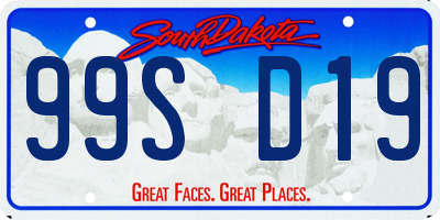 SD license plate 99SD19