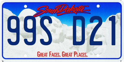 SD license plate 99SD21