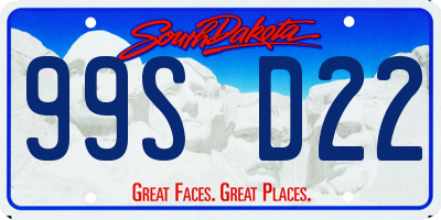 SD license plate 99SD22