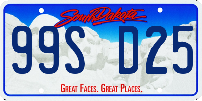 SD license plate 99SD25