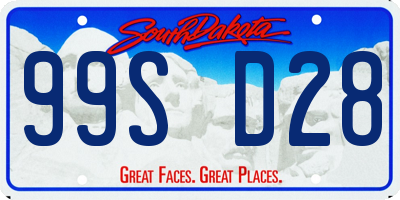 SD license plate 99SD28