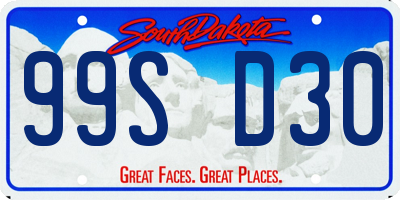 SD license plate 99SD30